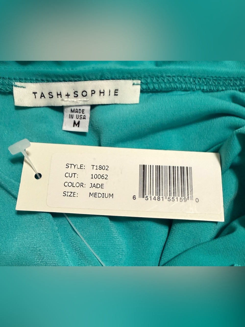 Women’s teal jade wrap dress Size M ruffle neckline by tash+sophie - Picture 3 of 4